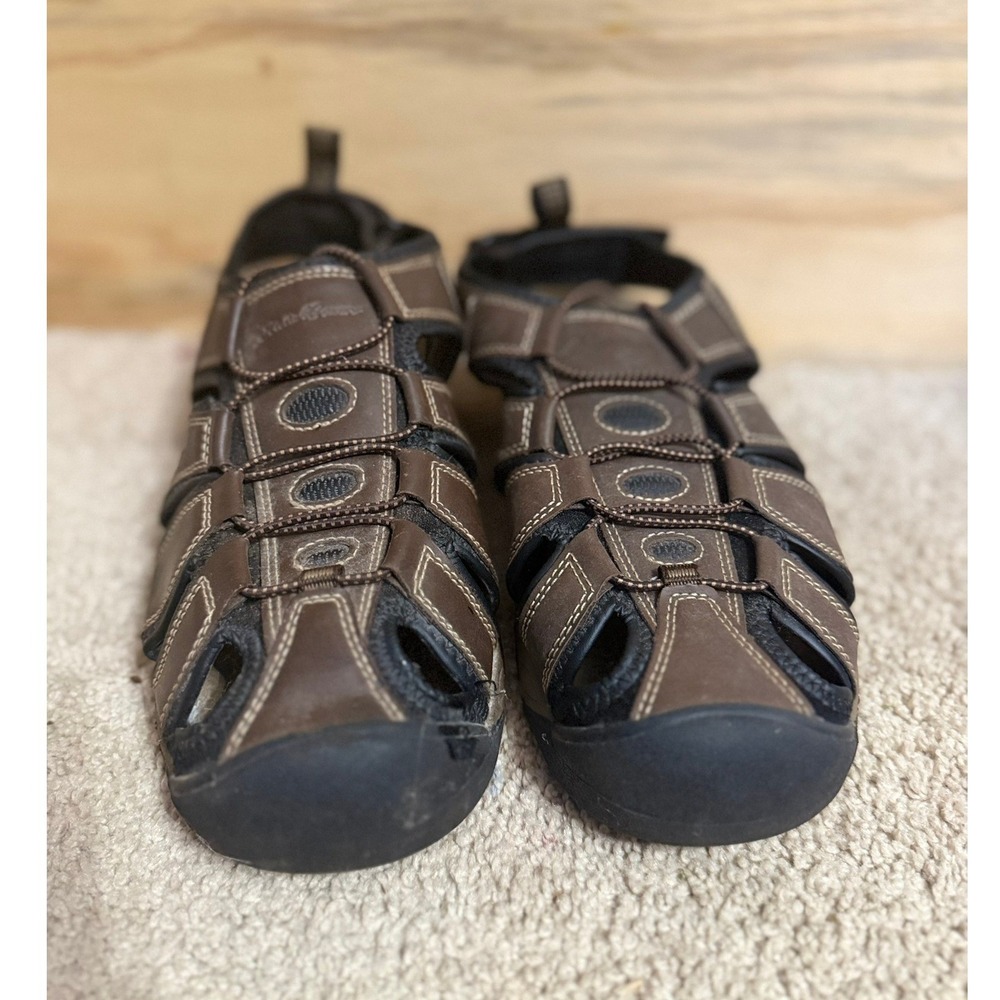 Men's Eddie Bauer Sandals 9 Brown Hiking Fisherman